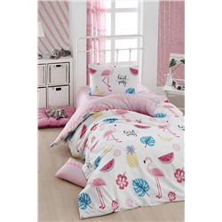 Ev & Ev Home Kolay Ütülenir Nevresim Takımı Tek Kişilik Kokteyl Beyaz Ep-021375