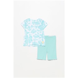 Conjunto camiseta estampada y legging ciclista