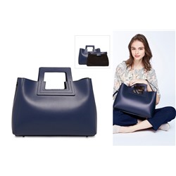 Bolso de piel y neceser Jane Azul marino