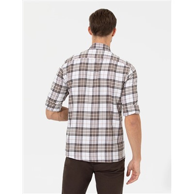 Kahverengi Slim Fit Uzun Kollu Gömlek