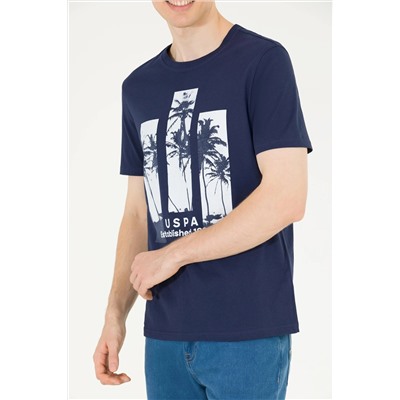 Erkek Lacivert Bisiklet Yaka T-Shirt
