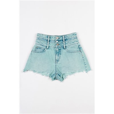 Short de tiro alto Azul verdoso claro