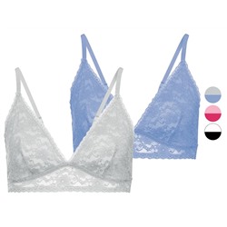 ESMARA® Bralettes Damen, 2 Stück, mit verstellbaren Trägern
