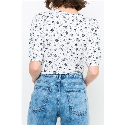 Top Blanco y azul