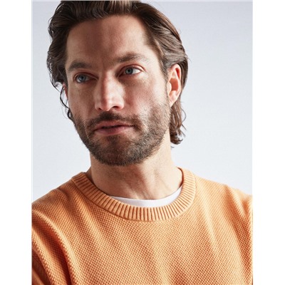 Knitted Jumper, Men, Orange