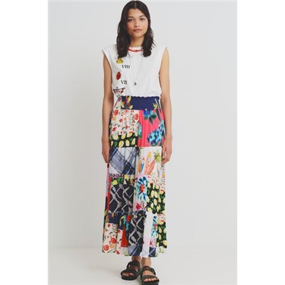 Falda midi patch