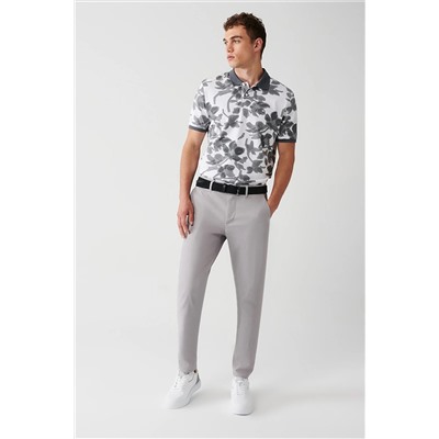 Avva Erkek Gri Yandan Cepli Armürlü Slim Fit Dar Kesim Esnek Chino Kanvas Pantolon E003008