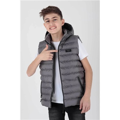 AHENGİM Erkek Çocuk Yelek Erkek Çocuk Kapüşonlu Şişme Yelek Ak215051 1-2-10000982