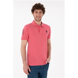 Erkek Slim Fit Polo Yaka Pembe Basic Tişört