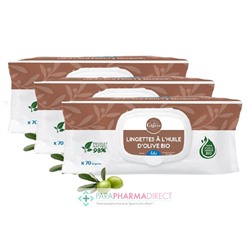 Gifrer Bébé Lingettes Nettoyantes à l'Huile d'Olive BIO 3x70 lingettesLot  × 3
