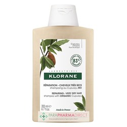 Klorane Beurre de Cupuaçu BIO Shampooing Réparation - Cheveux Très Secs 200ml
