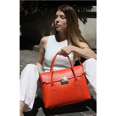 Bolso de piel Amy Naranja