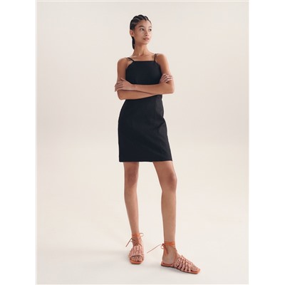 Kleid Aus Leinen-Mix