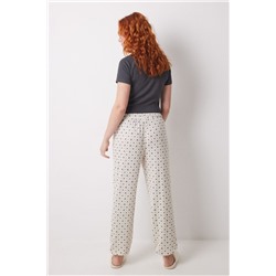 Pantalón largo estampado cuadros y flores