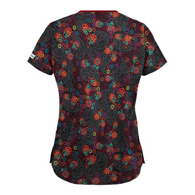 UA Pretty Persian Black Print Scrub Top