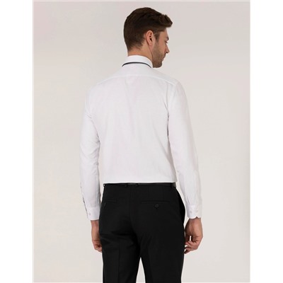 Beyaz Slim Fit Uzun Kollu Gömlek