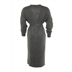 Antrasit Oversize/Bol Kesim Triko Hırka TBBAW23AV00017