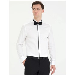 Beyaz Slim Fit Smokin Gömlek