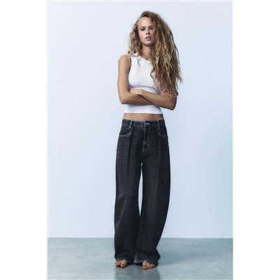 TRF RELAXED FIT HIGH-WAIST JEANS WITH PLEATS