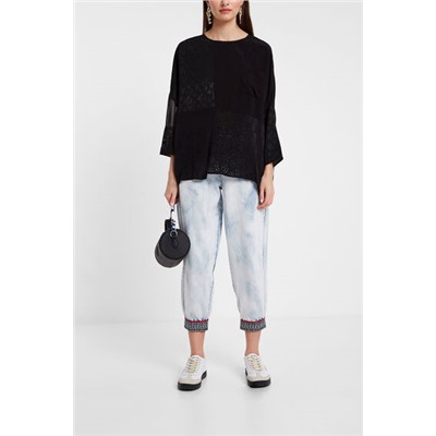Blusa oversize transparencias