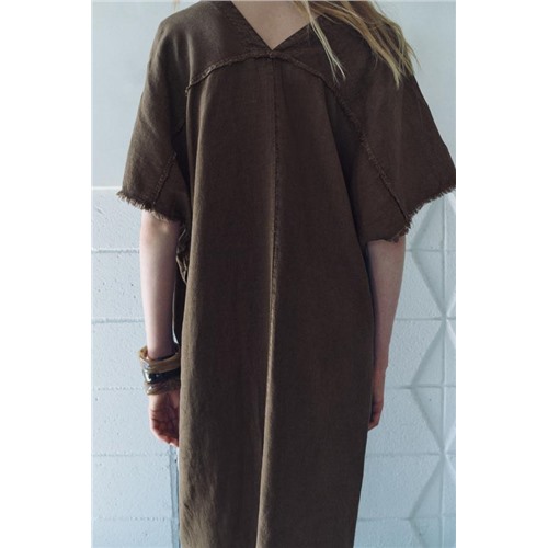 VESTIDO TÚNICA MEZCLA LINO ZW COLLECTION Color Arena, Размер L
