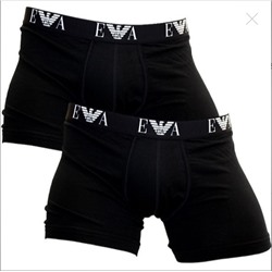 EMPORIO ARMANI Men's Black Stretch Boxers (2Pack)