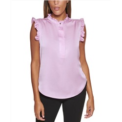 DKNY Ruffle-Trim Sleeveless Top