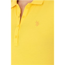 Kadın Sarı Basic Polo Yaka Tişört