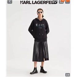 Женский вязаный пуловер с капюшоном из смесовой шерсти Kar*l Lagerfel*d