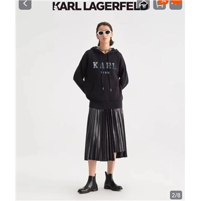 Женский вязаный пуловер с капюшоном из смесовой шерсти Kar*l Lagerfel*d