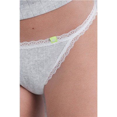 Braga brasileña seamless pointelle gris
