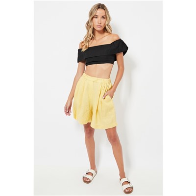 Short de lino - Amarillo