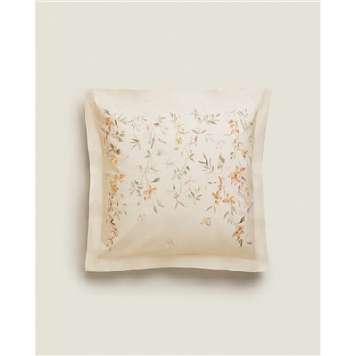 FLOWER AND BUTTERFLY PRINT PILLOWCASE