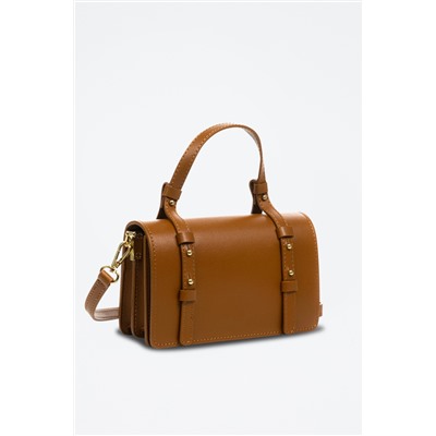 Bandolera de piel Andretta Camel