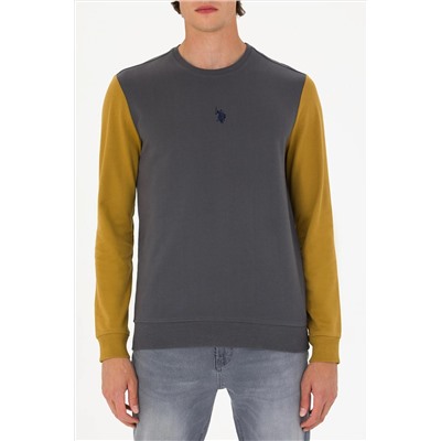 Erkek Antrasit Bisiklet Yaka Sweatshirt