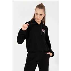 Kadın Siyah Kapüşonlu Sweatshirt
