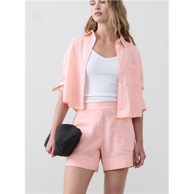 Linen-Blend Pull-On Short