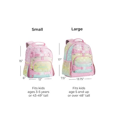 Mackenzie Pink Ombre Silver Foil Rainbows Backpacks