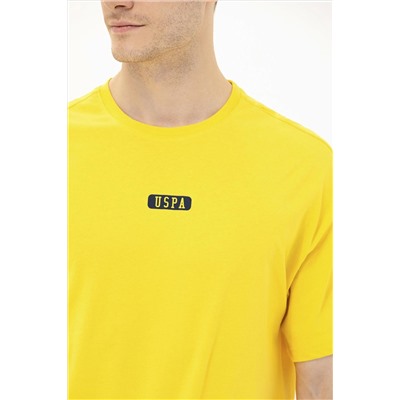 Erkek Koyu Sarı Oversize Bisiklet Yaka Tişört