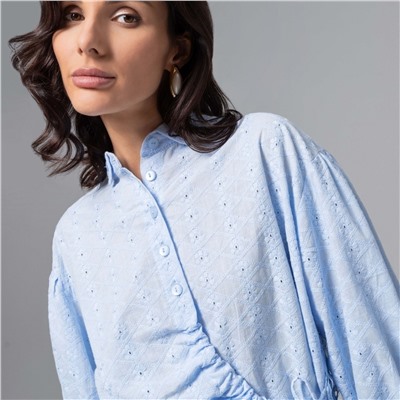 Рубашка комбинированный с кружевом, Дивная смелость (blue)