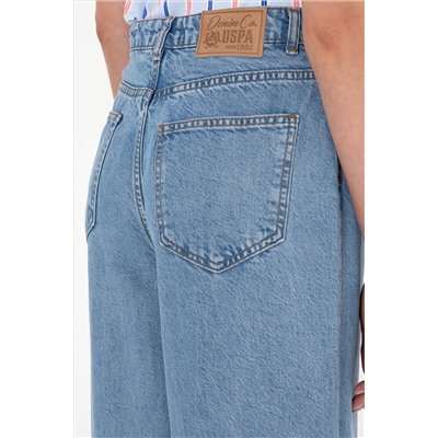 Kadın Açık Mavi Loose Fit Jean Pantolon
