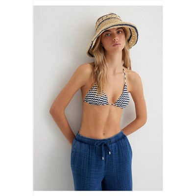 Mavi, Çizgili Üçgen Bikini Üstü 1912575-70491
