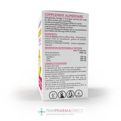 ArkoPharma ArkoGélules - Oméga 3 - Bon Fonctionnement Cardiovasculaire - 180+60 capsules OFFERTES