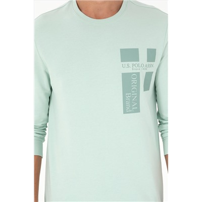 Erkek Su Yeşili Sweatshirt