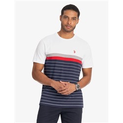 COLOR BLOCK YARN DYE STRIPE T-SHIRT