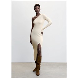 Vestido punto asimétrico REF. 47054038-BONE-LM