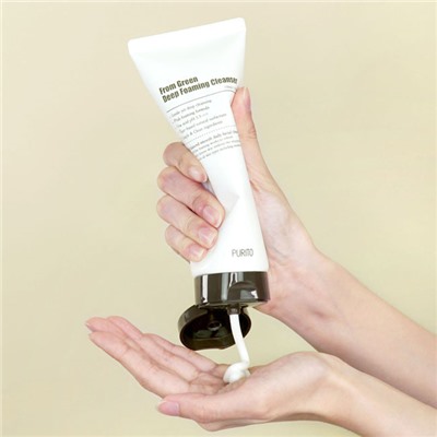 From Green Deep Foaming Cleanser, Глубокоочищающая пенка с центеллой и зеленым чаем