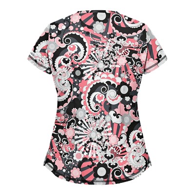 UA Pucci Power Black Print Scrub Top