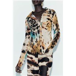 TIE-DYE PRINT TULLE SHIRT