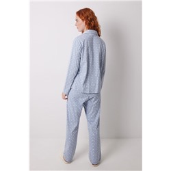 Pijama camisero largo algodón rayas Snoopy